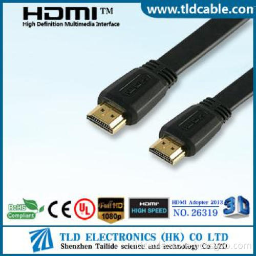 1080P Gold Plated Flat HDMI Cable 1.4v